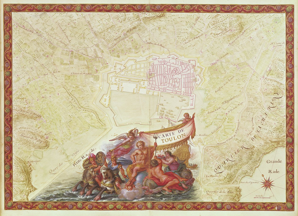 Ms. 986, Vol.3 fol.63 Toulon terve és térképe, a 