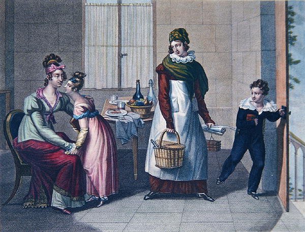 Az iskolába indulás, tizenkilencedik század eleje (színes litográfia) alkotó: Sebastien (after) Coeure