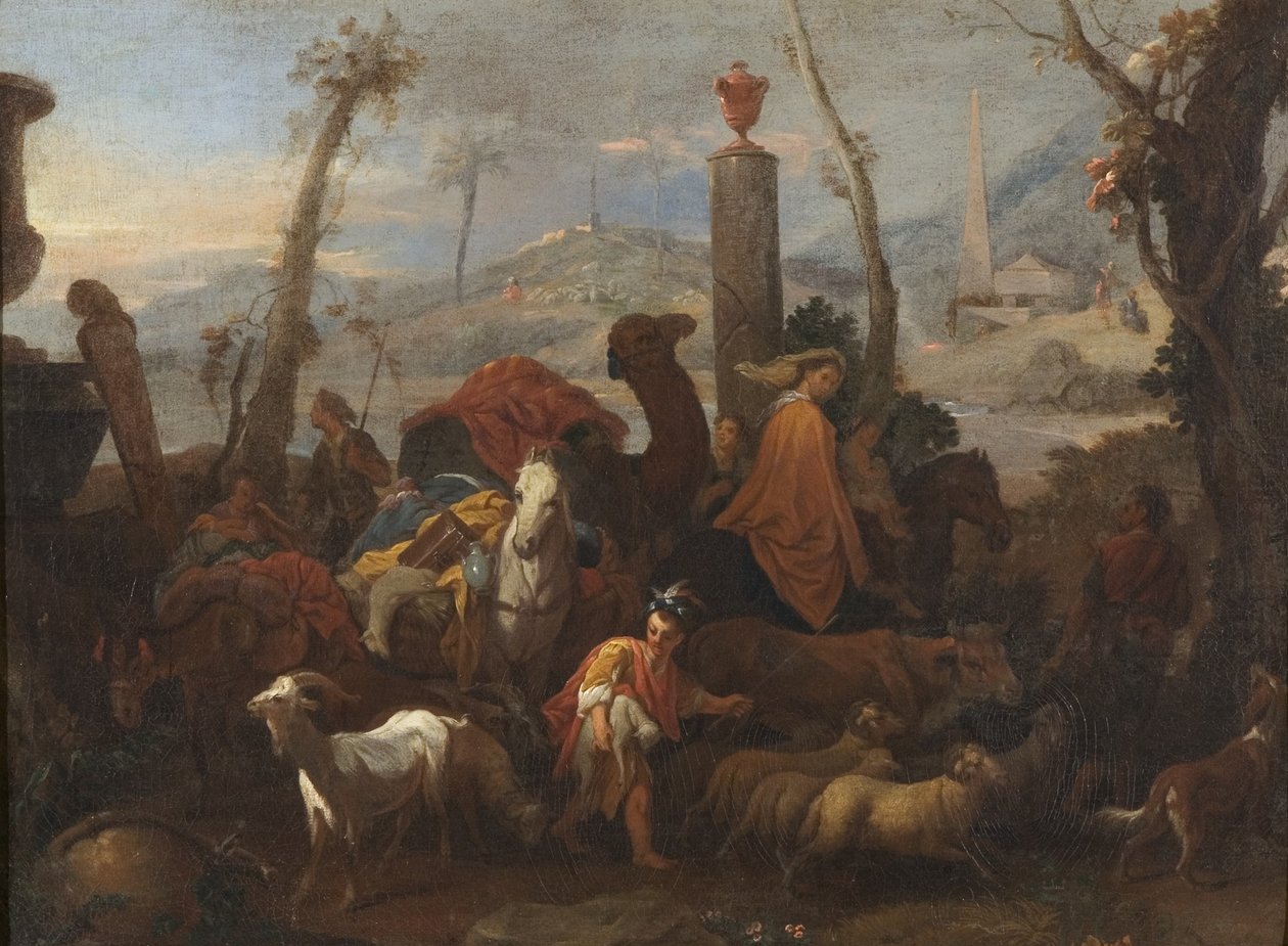 Jákob utazása és a Bétel oszlopa, 1640 körül (olaj, vászon) alkotó: Sébastien Bourdon