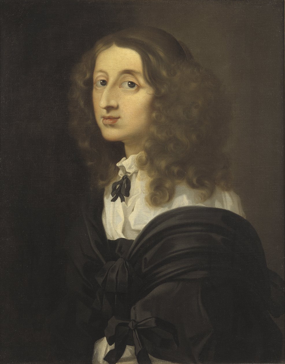 La reine Christine de Suede – Krisztina svéd királynő (1626-1689) portréja, Bourdon, Sebastien (1616-1671). Olajfestmény. Mérete: 72x58 cm. Nemzeti Múzeum Stockholm alkotó: Sébastien Bourdon