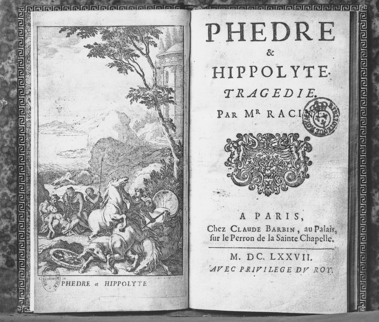 Jean Racine (1639-99) „Phedre” címlapja, 1677 alkotó: Sebastien I Le Clerc