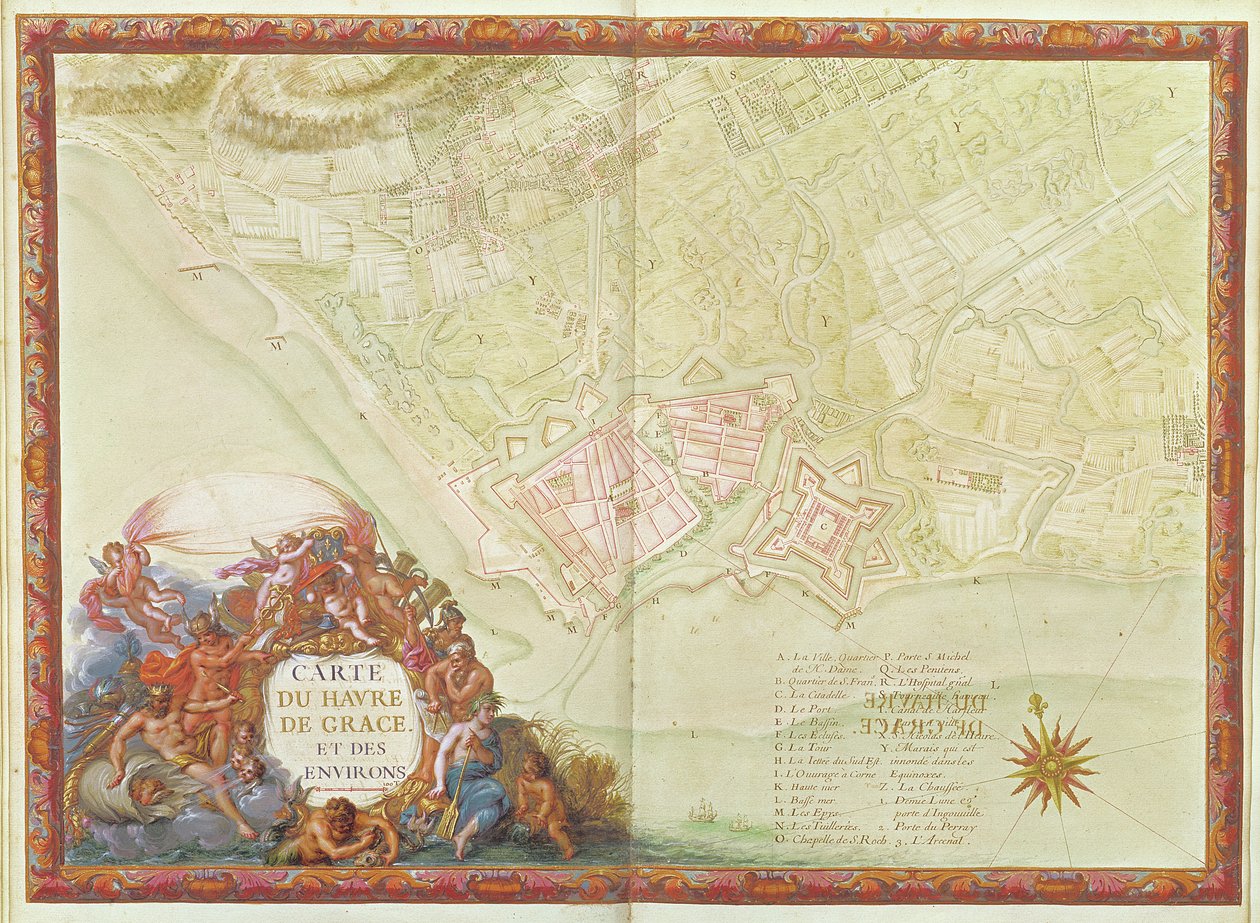 Ms. 987, fol.24 Le Havre terve, a XIV. Lajos atlaszból, 1683-88 alkotó: Sebastien Le Prestre de Vauban