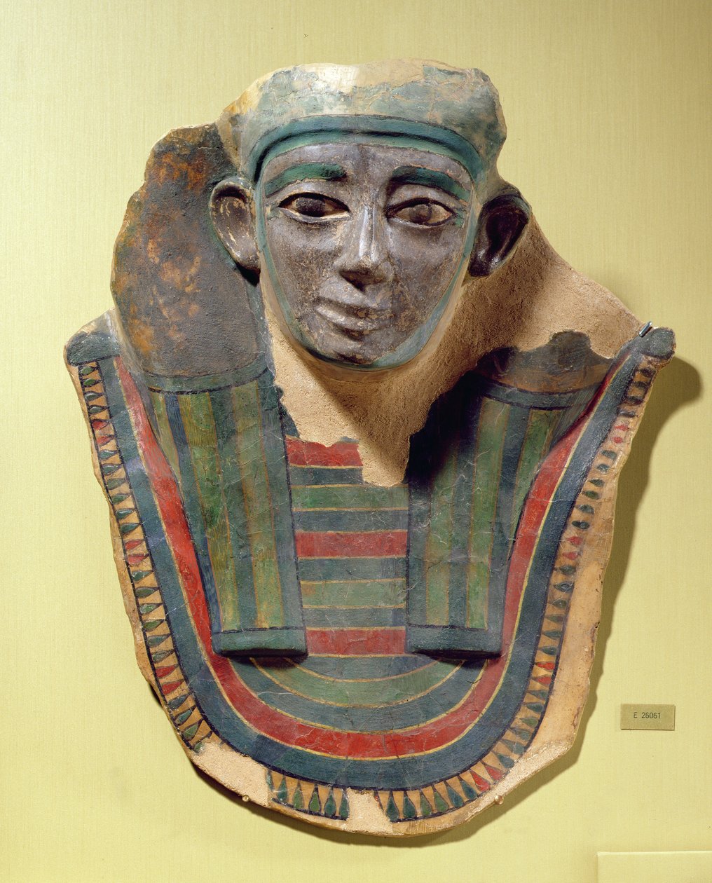 Múmia maszk, a Mirgissa-tól (stukkós és festett vakolat) alkotó: Second Intermediate Period Egyptian