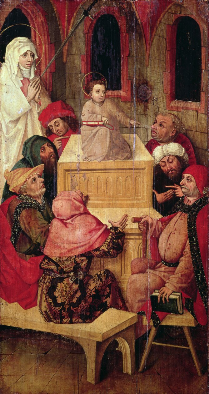 A tizenkét éves Jézus a templomban (tempera a panelen) alkotó: Second Master of Aranyosmarot