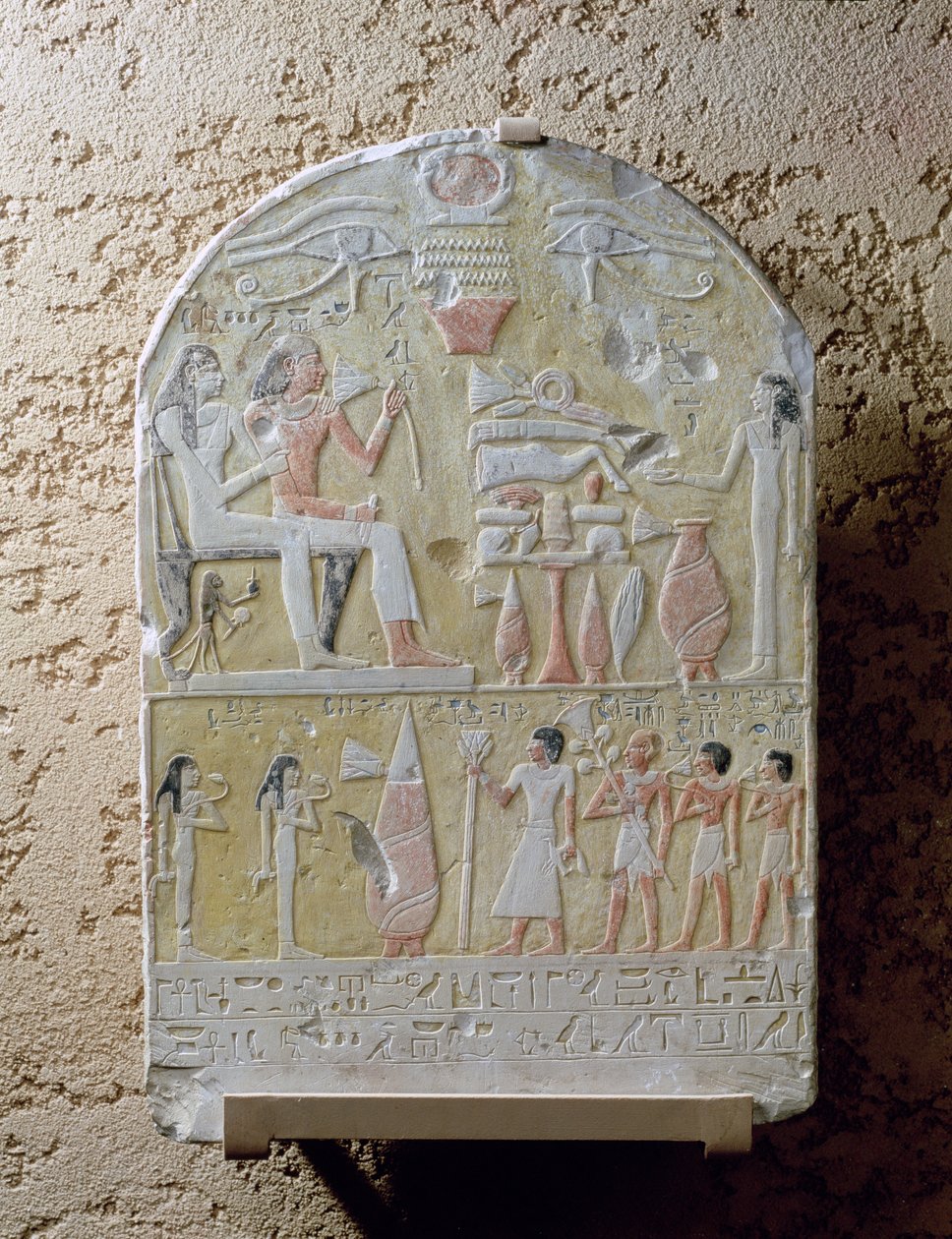 Tembu temetési sztéléje (festett mészkő) alkotó: Second Intermediate Period Egyptian