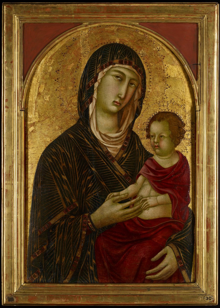 Madonna és gyermek, 1310 körül (tempera és arany köszörülés nyárfa panelen) alkotó: Segna di Bonaventura