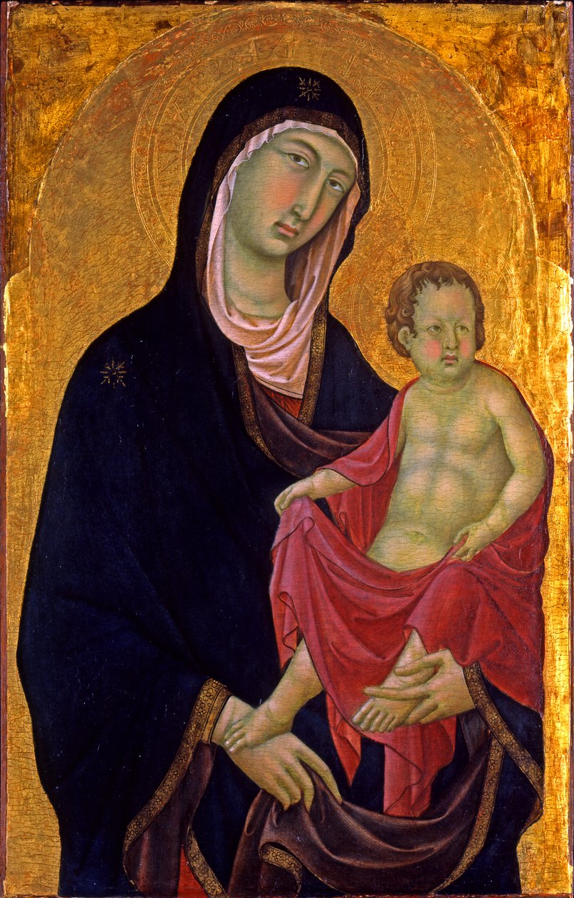 Madonna a gyermekkel, 1320-1330 körül (tempera, aranyozott tábla) alkotó: Segna di Bonaventura