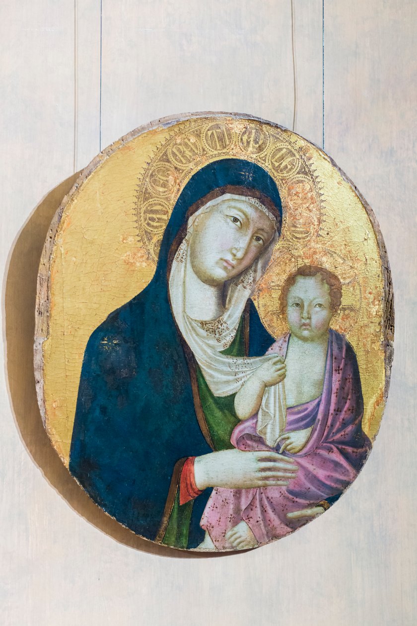 Madonna és gyermek (tempera a panelen) alkotó: Segna di Bonaventura