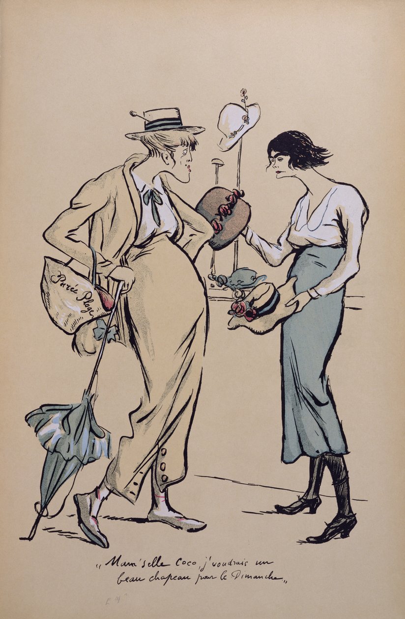Coco Chanel (1883-1971) kalapácsként, a Le Grand Mode a l