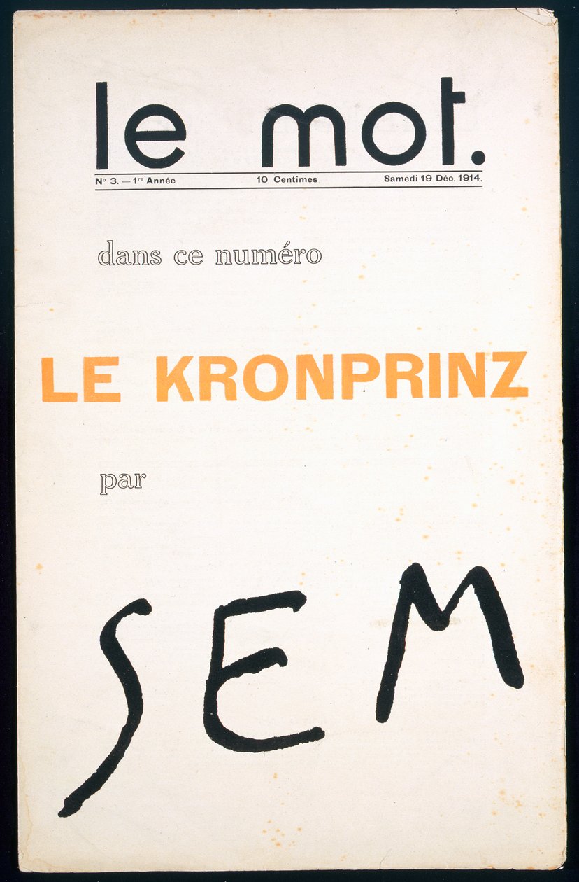 A „Le Mot” címlapja, 1914. december alkotó: Sem