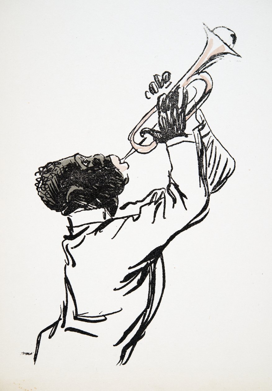 Trombitás, a White Bottoms, kocsma. 1927 (színes blokknyomat) alkotó: Sem
