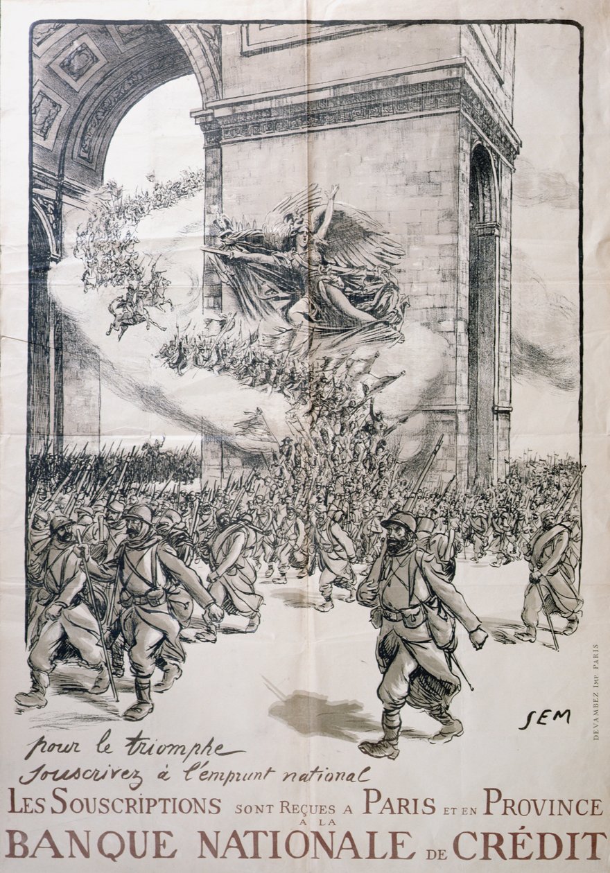 A nemzeti kölcsön plakátja, Banque Nationale de Credit, 1. világháború, 1914–1918 alkotó: Sem 1863 1934 Sem 1863 1934