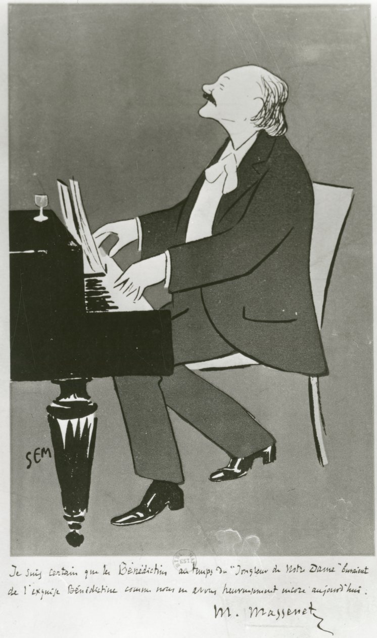Jules Massenet francia zeneszerző játszik (rajz) alkotó: Sem