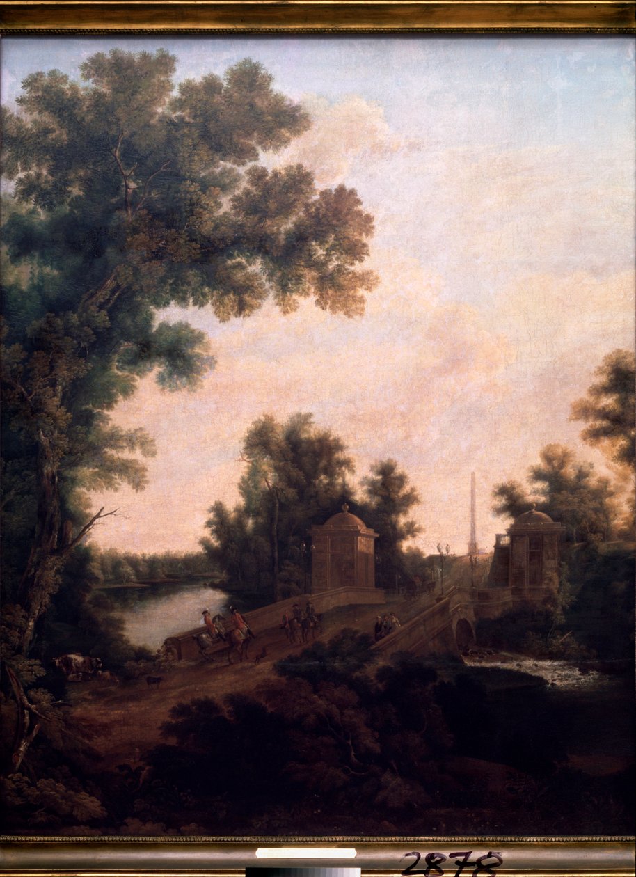 A Kőhíd a Gatchina Palota Parkban. (Szentpétervár). Szemjon Fjodorovics Scsedrin (Szemion Scsedrin) (1745-1804) festménye, olaj, vászon alkotó: Semen Fedorovich Shchedrin