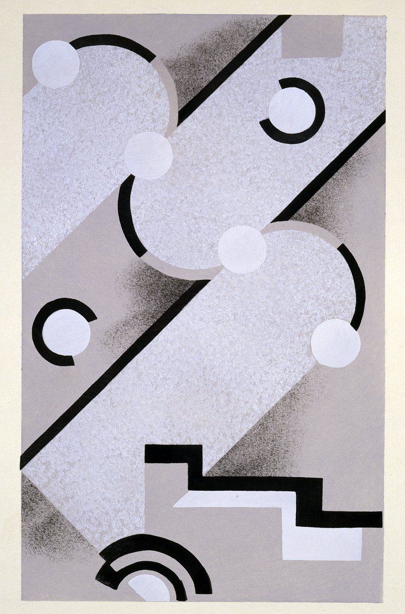 Absztrakt dizájn a „Nouvelles Compositions Décoratives”-ból, 1920-as évek vége alkotó: Serge Gladky