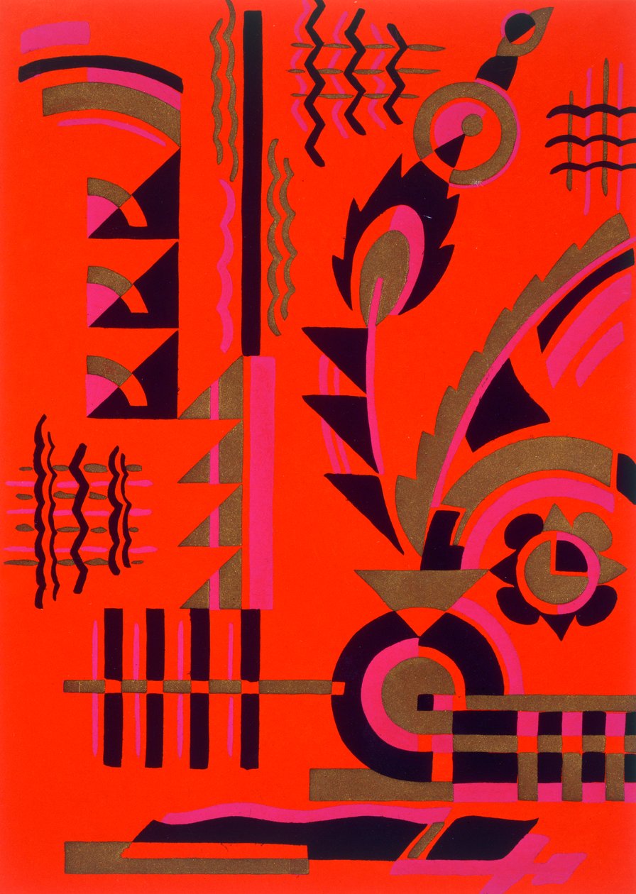 Tervezés a „Nouvelles Compositions Decoratives” cégtől, 1920-as évek vége (pochoir print) alkotó: Serge Gladky