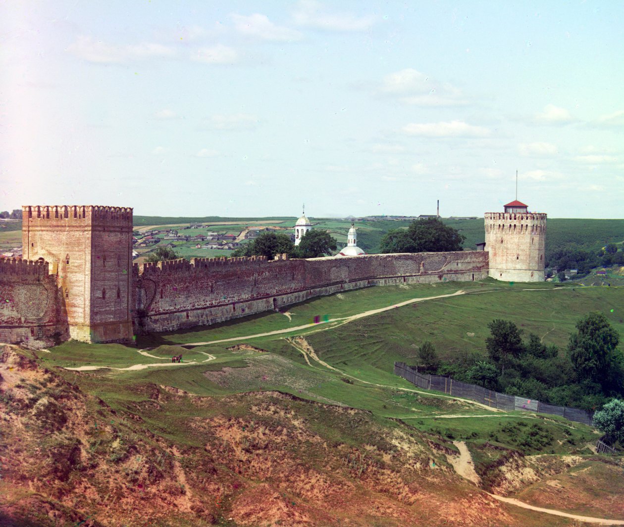 Erőd fala Veselukha toronnyal. Szmolenszk, Oroszország, 1912-ben jelent meg alkotó: Sergei Mikhailovich Prokudin Gorskii