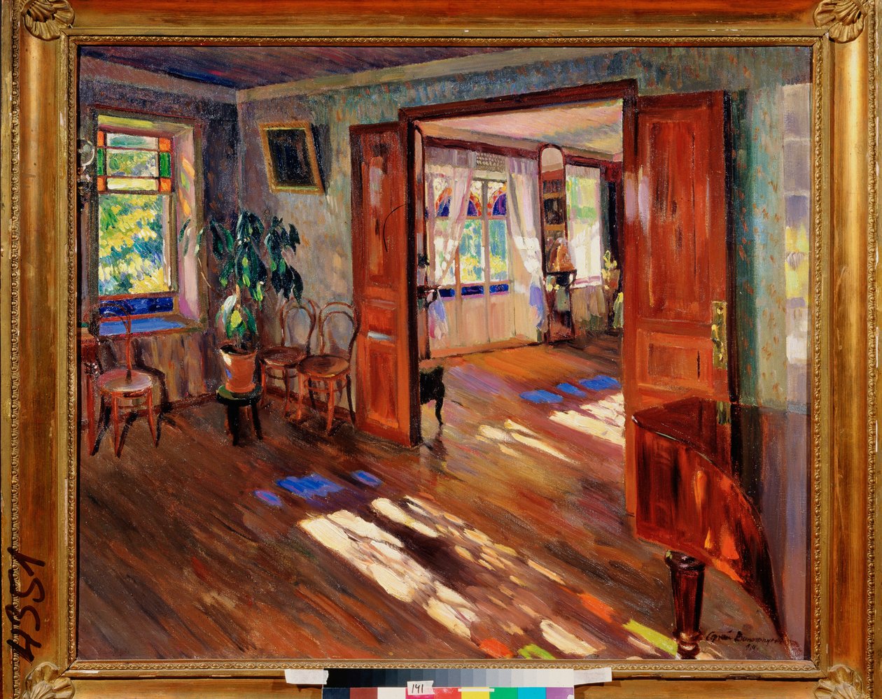 Egy házban – Szergej Arszenjevics Vinogradov (1869-1938) festménye, olaj, vászon alkotó: Sergei Arsenevich Vinogradov