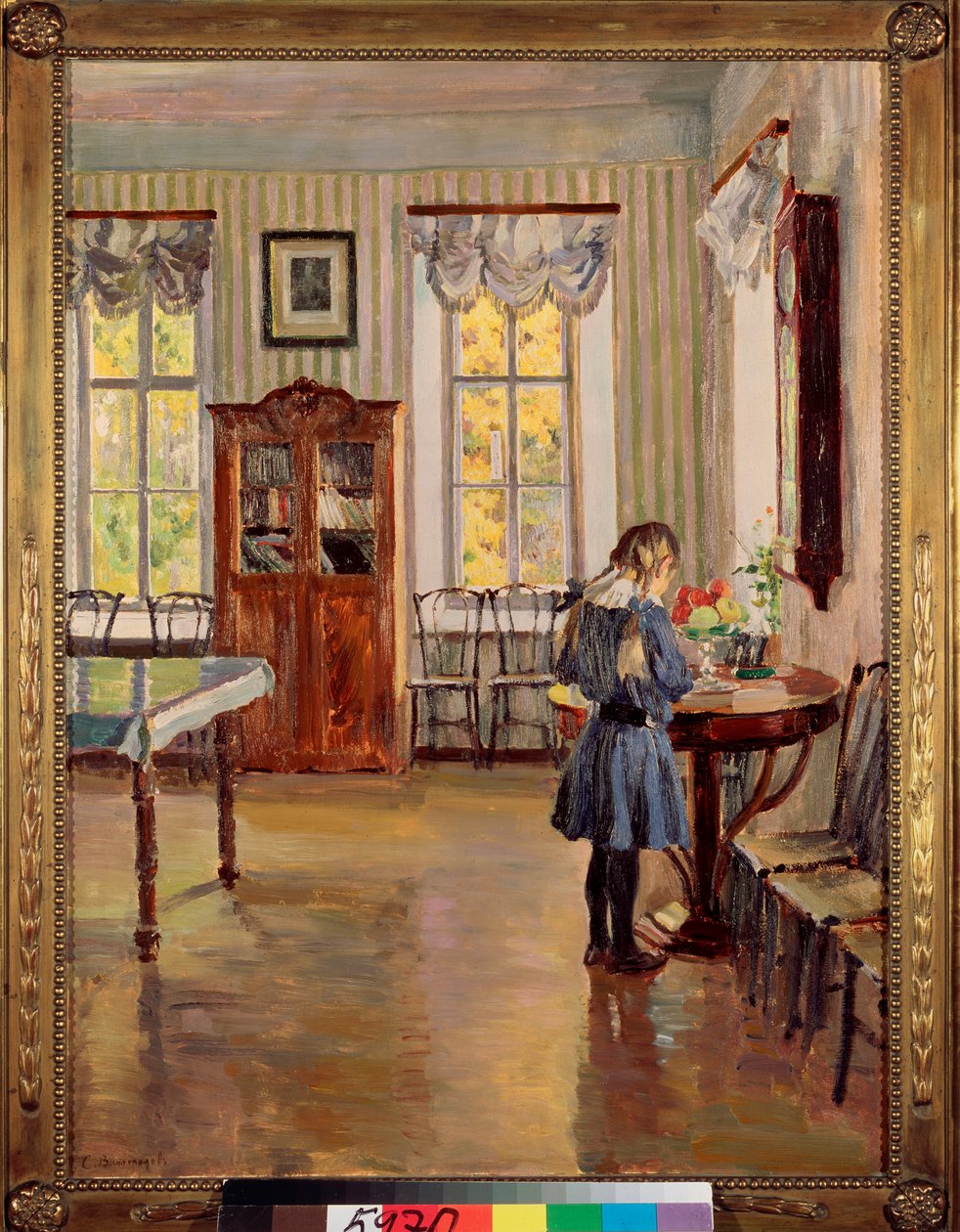 Egy házban – Szergej Arszenjevics Vinogradov (1869-1938) festménye, olaj, vászon alkotó: Sergei Arsenevich Vinogradov