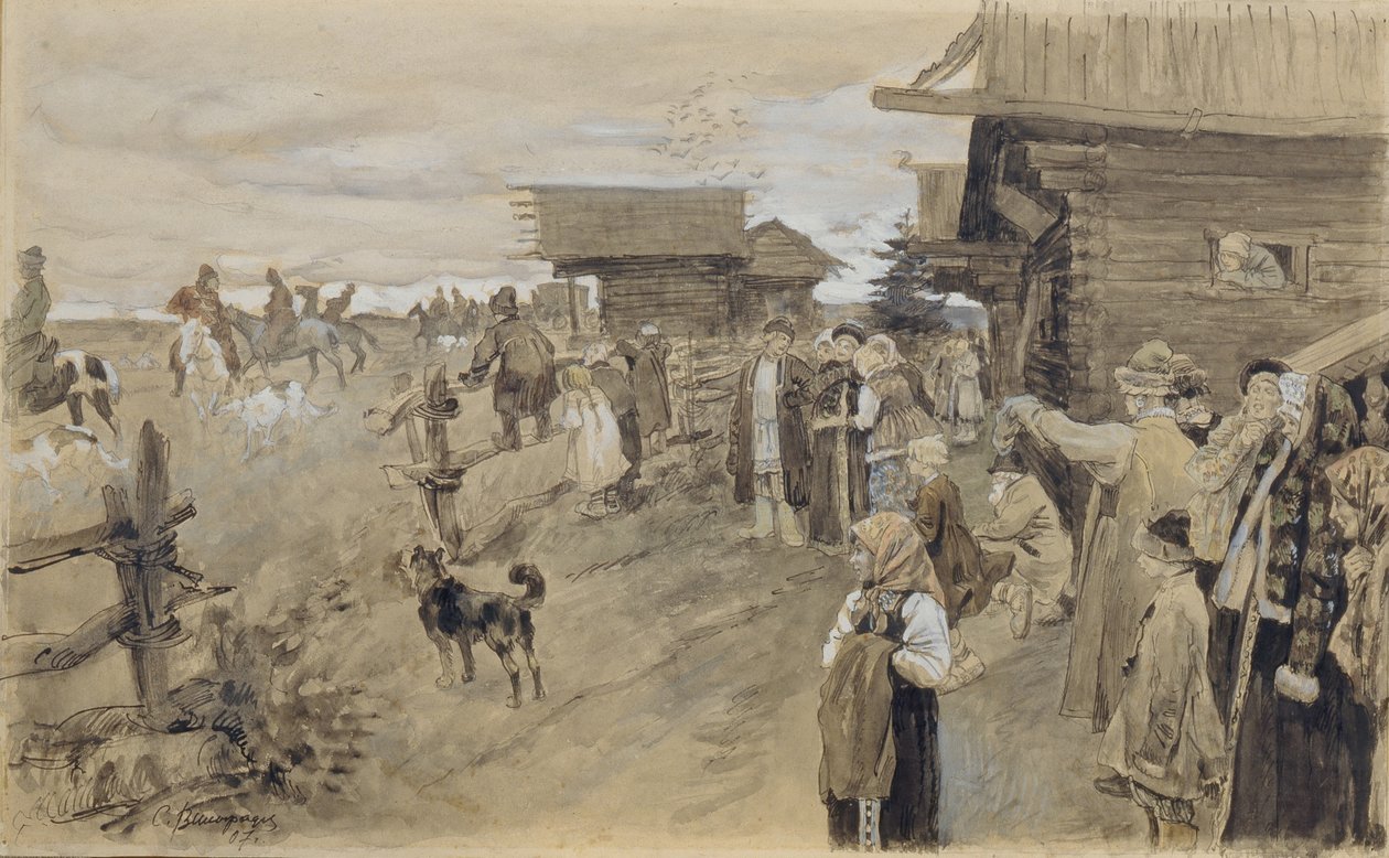 Vadászat Borzoisszal, 1907 alkotó: Sergei Arsenevich Vinogradov