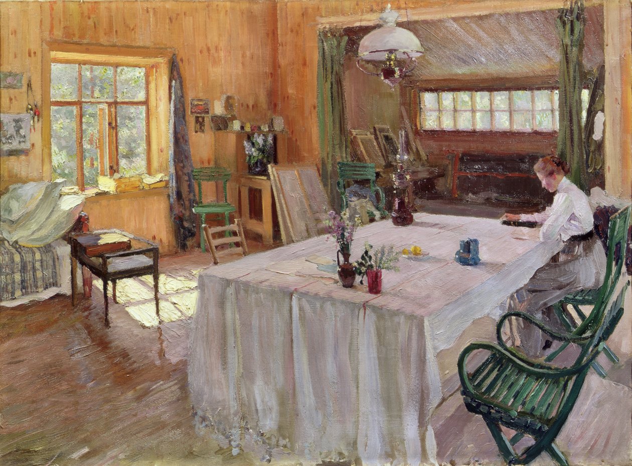 Konsztantyin Korovin Művész Házában (1861-1939) 1907 (olaj, vászon) alkotó: Sergei Arsenevich Vinogradov