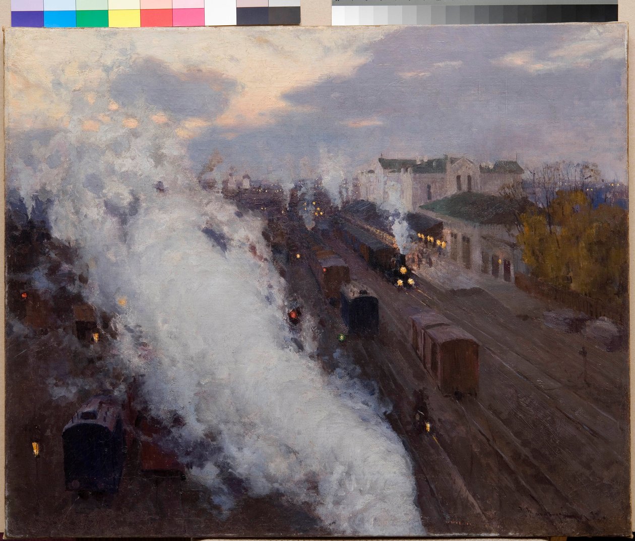 Harkov Railvao állomás - Vinogradov, Szergej Arszenjevics (1869-1938) - 1892 - Olaj, vászon - alkotó: Sergei Arsenevich Vinogradov