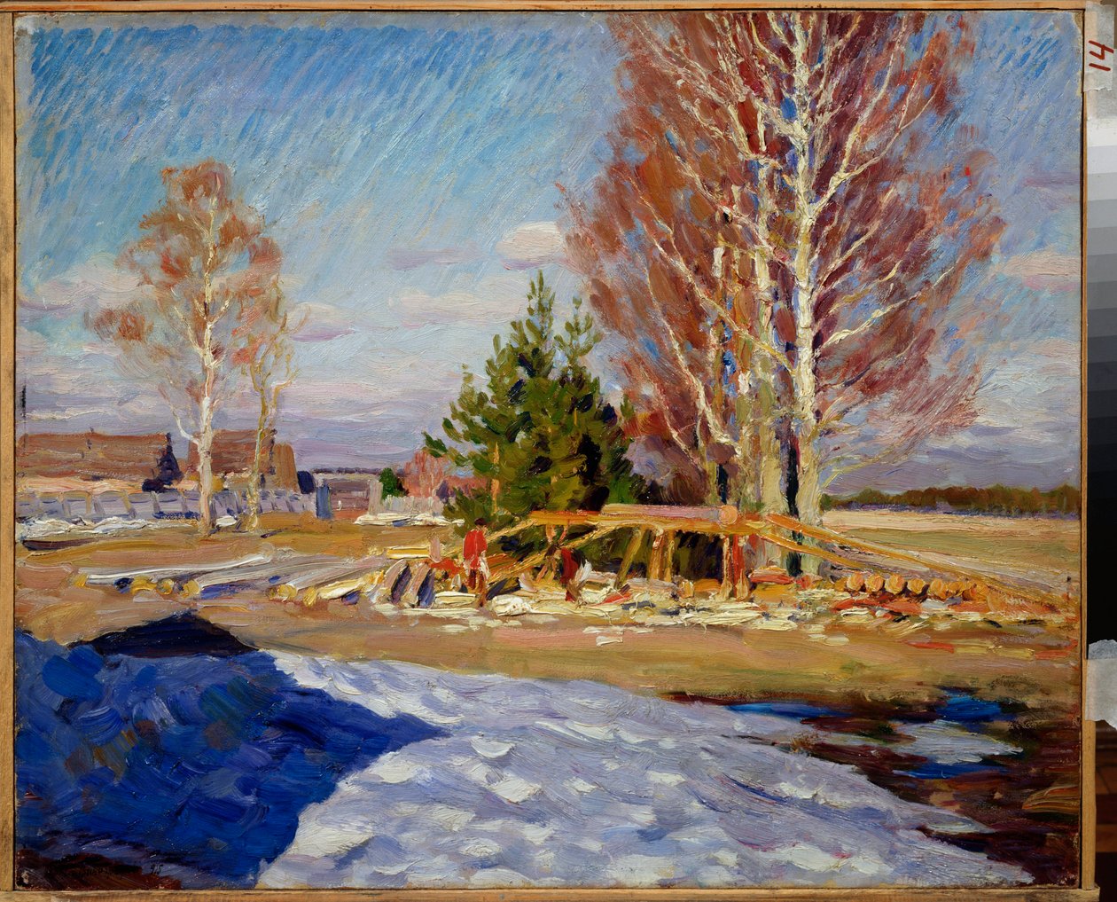 Tavaszi táj – Szergej Arszenjevics Vinograd (1869-1938) festménye, olaj, vászon alkotó: Sergei Arsenevich Vinogradov