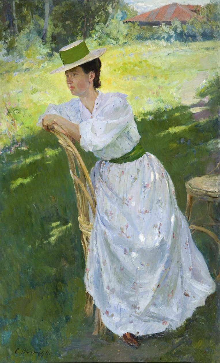 Női portré a szabadban, 1899 alkotó: Sergei Arsenevich Vinogradov
