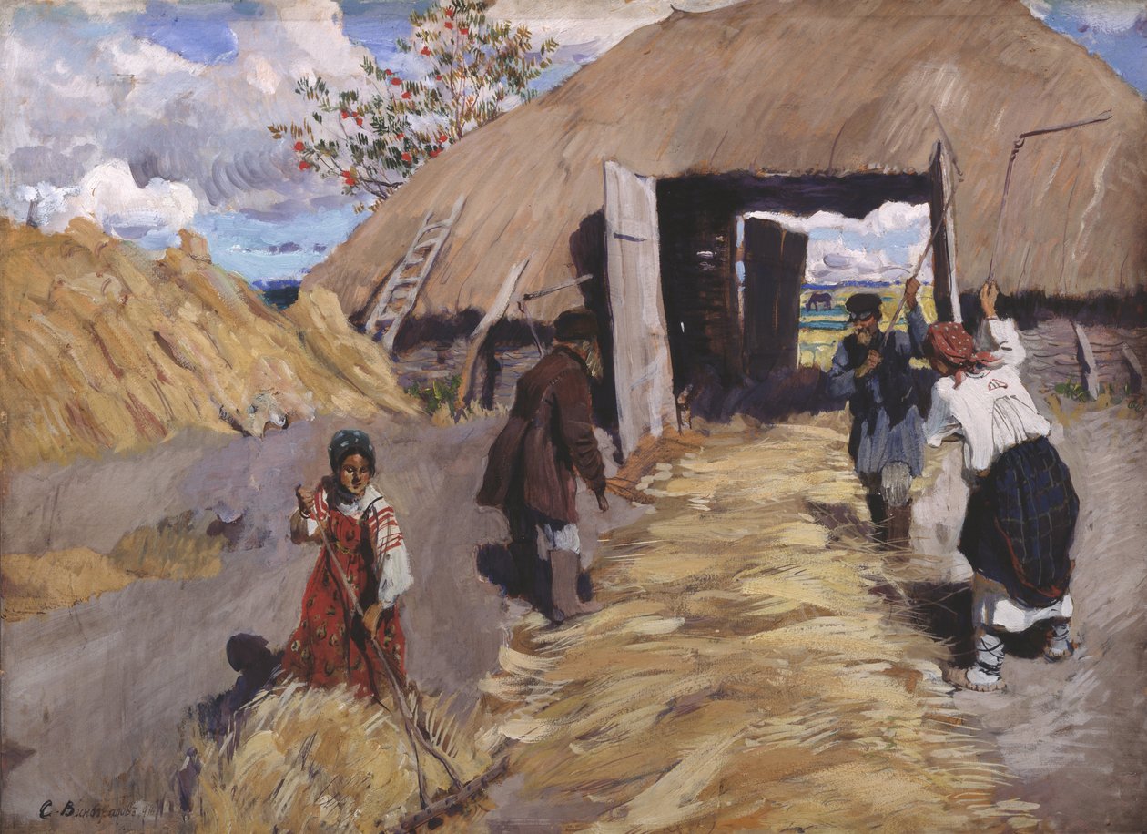 A cséplés, 1916 alkotó: Sergei Arsenevich Vinogradov