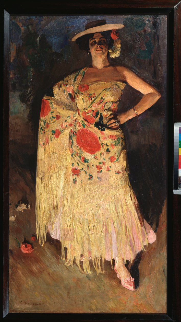 Egy táncos – Szergej Arszenjevics Vinogradov (1869-1938) festménye, olaj, vászon alkotó: Sergei Arsenevich Vinogradov