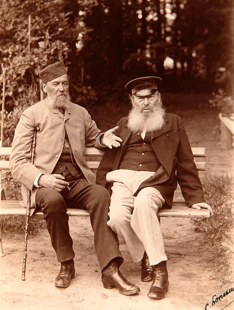 Yakov Polonsky és Afanasy Fet, orosz költők, 1890. alkotó: Sergei Dmitrievich Botkin