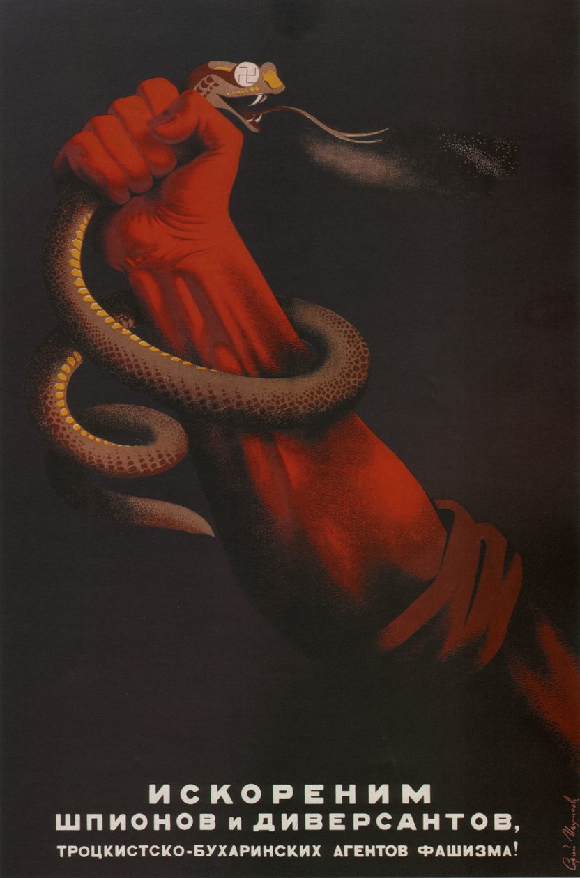 Kitépjük a fasizmus trockij-buharini ügynökeinek kémeit és elterelőit!, 1937 alkotó: Sergei Dmitrievich Igumnov