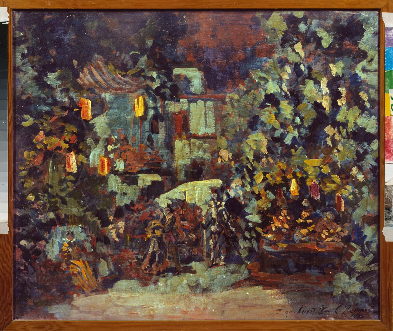 Jules Massenet (1842-1912) Don Quijote című operájának előkészítő dekorációja - Jules Massenet Don Quijote című operájának színpadterve - Szergej Ivanovics Petrov (1881-1936) festménye, olaj, vászon - Orosz szcenográfia - Állami Központi M Glinka Mu alkotó: Sergei Ivanovich Petrov
