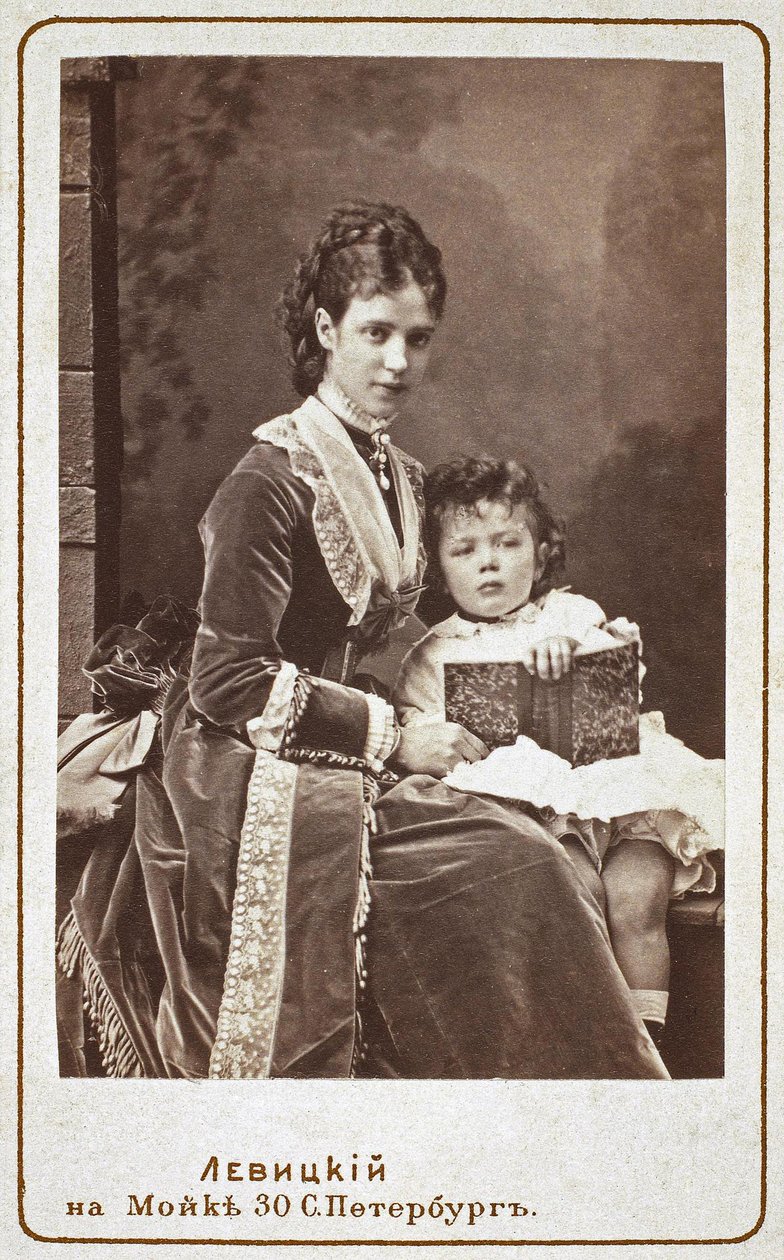 Maria Fjodorovna Dagmar dán császárnő 1847-1928 fiával, Miklós Alekszandrovics orosz fiával, alkotó: Sergei Lvovich Levitsky