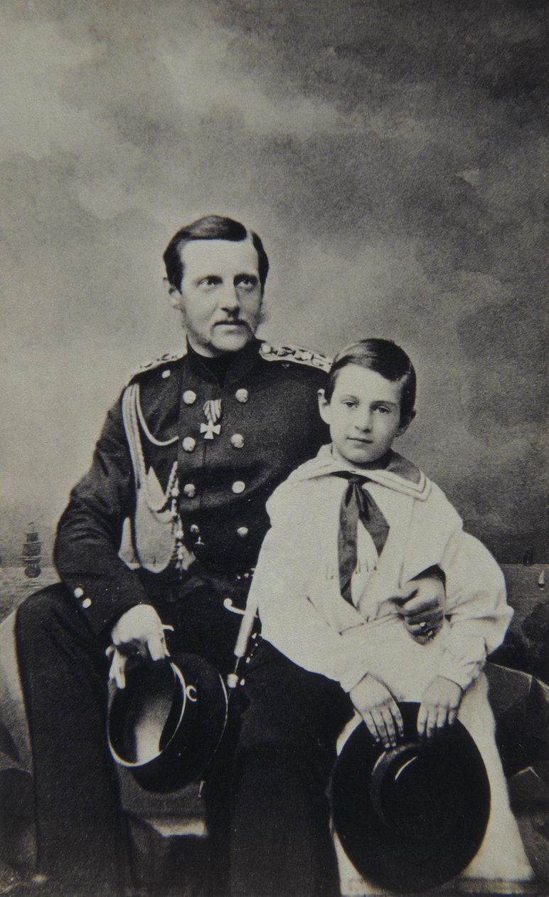 Konstantin Nyikolajevics orosz nagyherceg portréja 1827-1892 fiával, Miklós Konstantinávicssal alkotó: Sergei Lvovich Levitsky