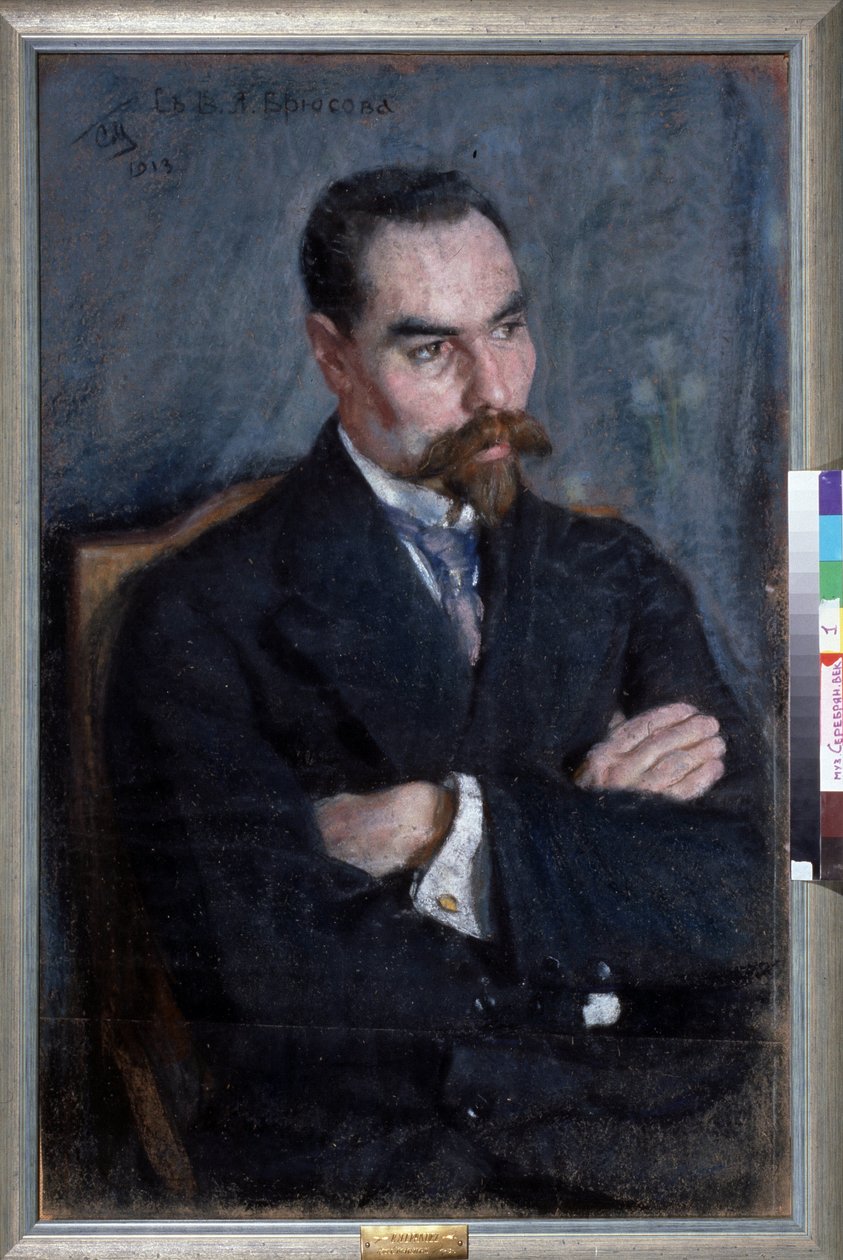 Portrait du poete Valeri Jakovlevics Brioussov (1873-1924) (Valerij Brjuszov költő portréja). Életmű Szergej Vasziljevics Maljutyin (Serguei Malioutine) (1859-1937), pasztell sur papier alkotó: Sergei Vasilievich Malyutin