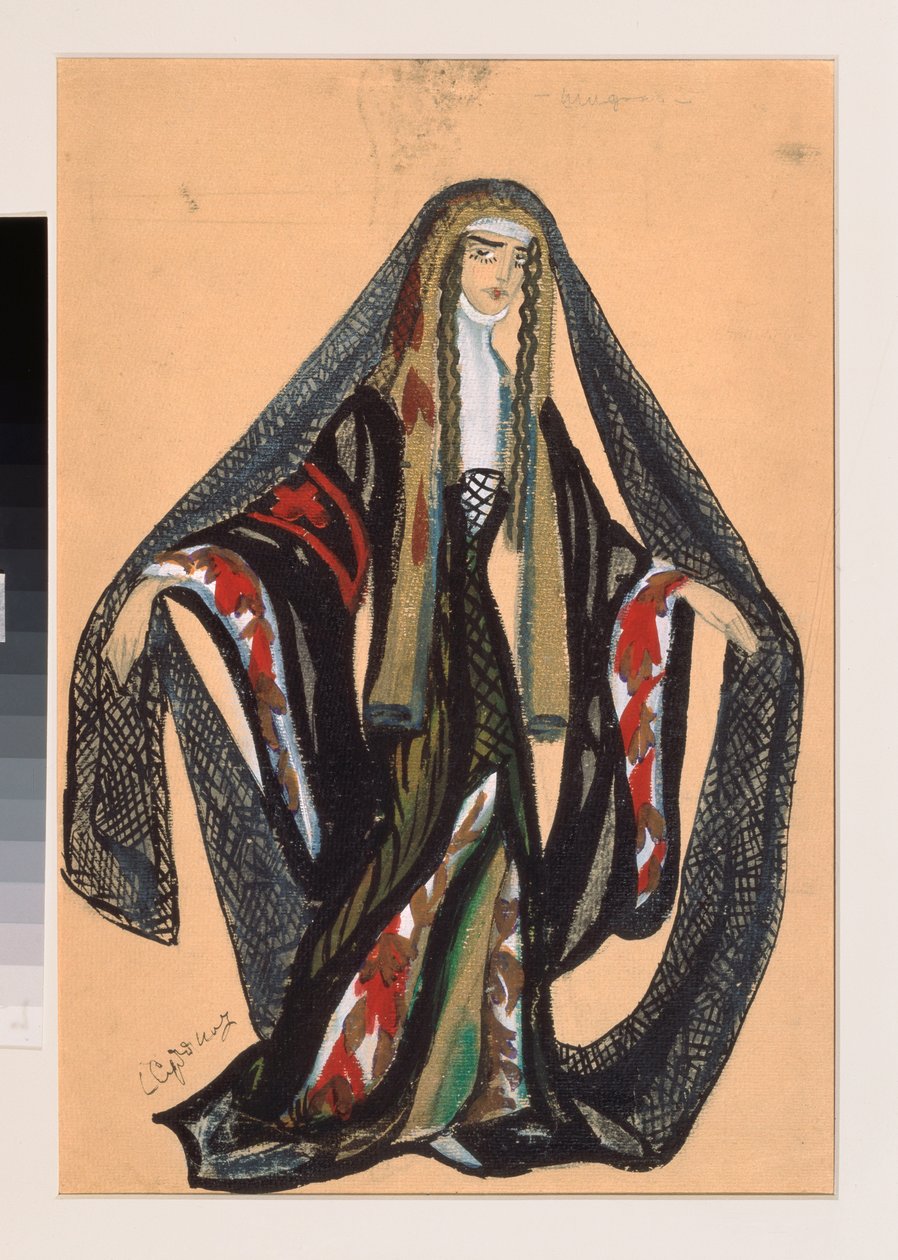 A Bobrishchev Pouchkine (Bobrishchev-Pouchkine) "Le triomphe des Etats" jelmez (A Bobrishchev-Puskin (Bobrishchev Puskin) Az Államok diadala című színházi darabjának jelmezterve - Szergej Yurievic életműve alkotó: Sergei Yurevich Sudeikin