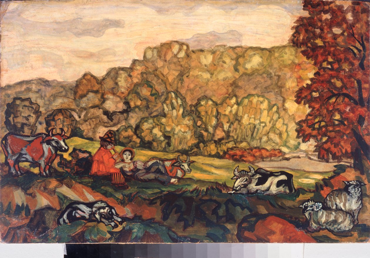 Lelkészi jelenet – Szergej Jurijevics Sudejkin festménye (Serge Soudeikine) (1882-1946), olaj, vászon, 20. század eleji orosz művészet – Primorszki Állami Művészeti Galéria, Vlagyivosztok (Oroszország) alkotó: Sergei Yurevich Sudeikin