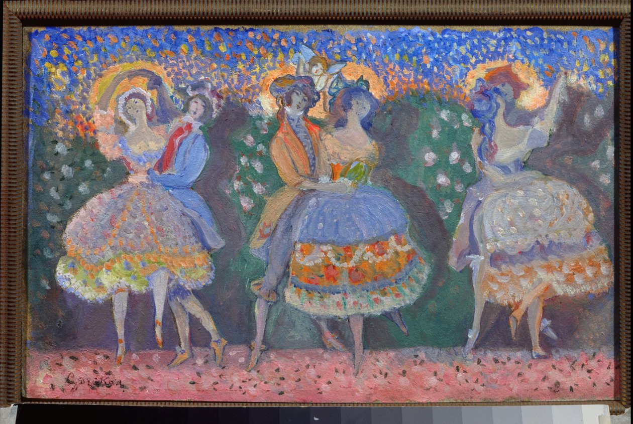 Un balett (A balett) - Szergej Sudejkin (Serge Soudeikine) (1882-1946) munkája, olaj, karton, orosz művészet, XX. század, modernizmus - Állami Központi Irodalmi Múzeum, Moszkva alkotó: Sergei Yurevich Sudeikin