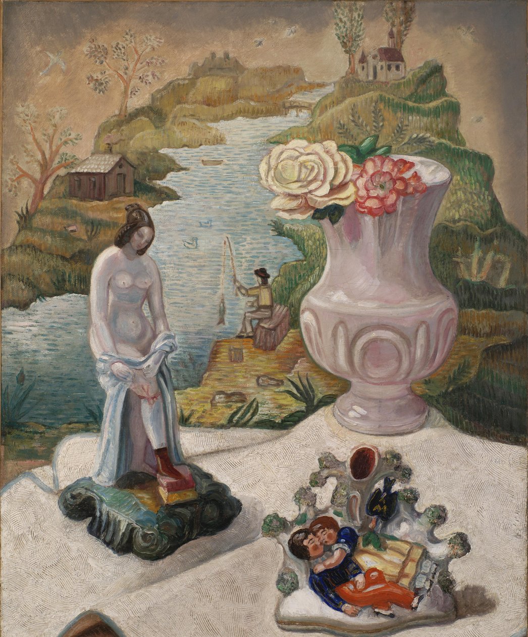 Porcelán figurák és virágok alkotó: Sergei Yurievich Sudeykin