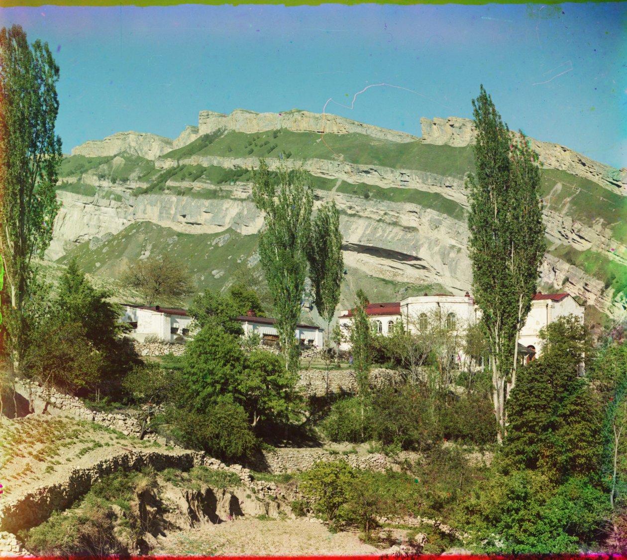 Nyizsnyij Gunib falu Dagesztánban, 1905-1915 alkotó: Sergey Prokudin Gorsky
