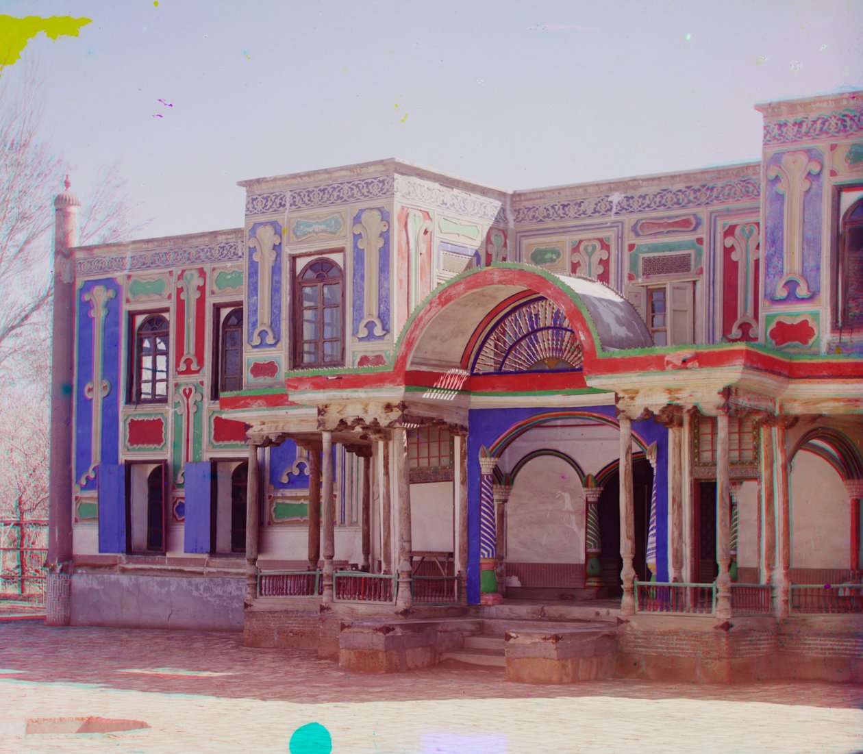 Buhara utolsó emír nyári palotájának homlokzata, 1905-1915 alkotó: Sergey Prokudin Gorsky