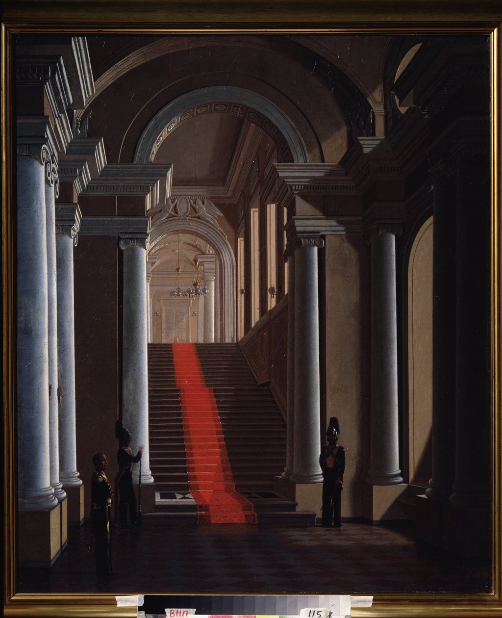 A szentpétervári Anichkov-palota lépcsőháza. Szergej (Szergej, Szerguj) Konsztantyinovics Zarjanko (Zarianko) (1818-1870) festménye, olaj, vászon alkotó: Sergey Konstantinovich Zaryanko