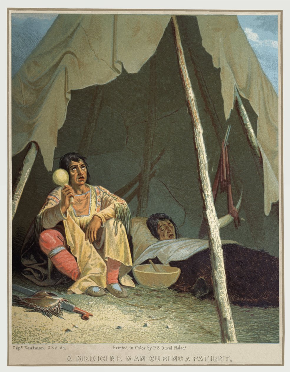 Indián sámán, 1850 körül (illusztráció) alkotó: Seth Eastman