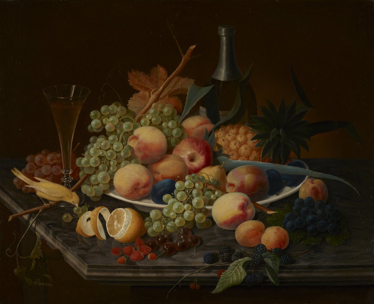 Csendélet gyümölccsel alkotó: Severin Roesen