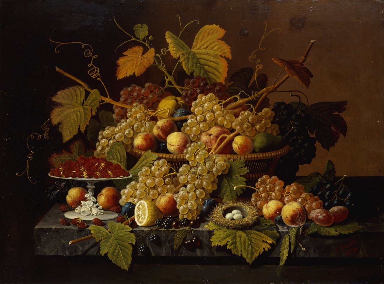 Csendélet gyümölccsel, 1854 alkotó: Severin Roesen
