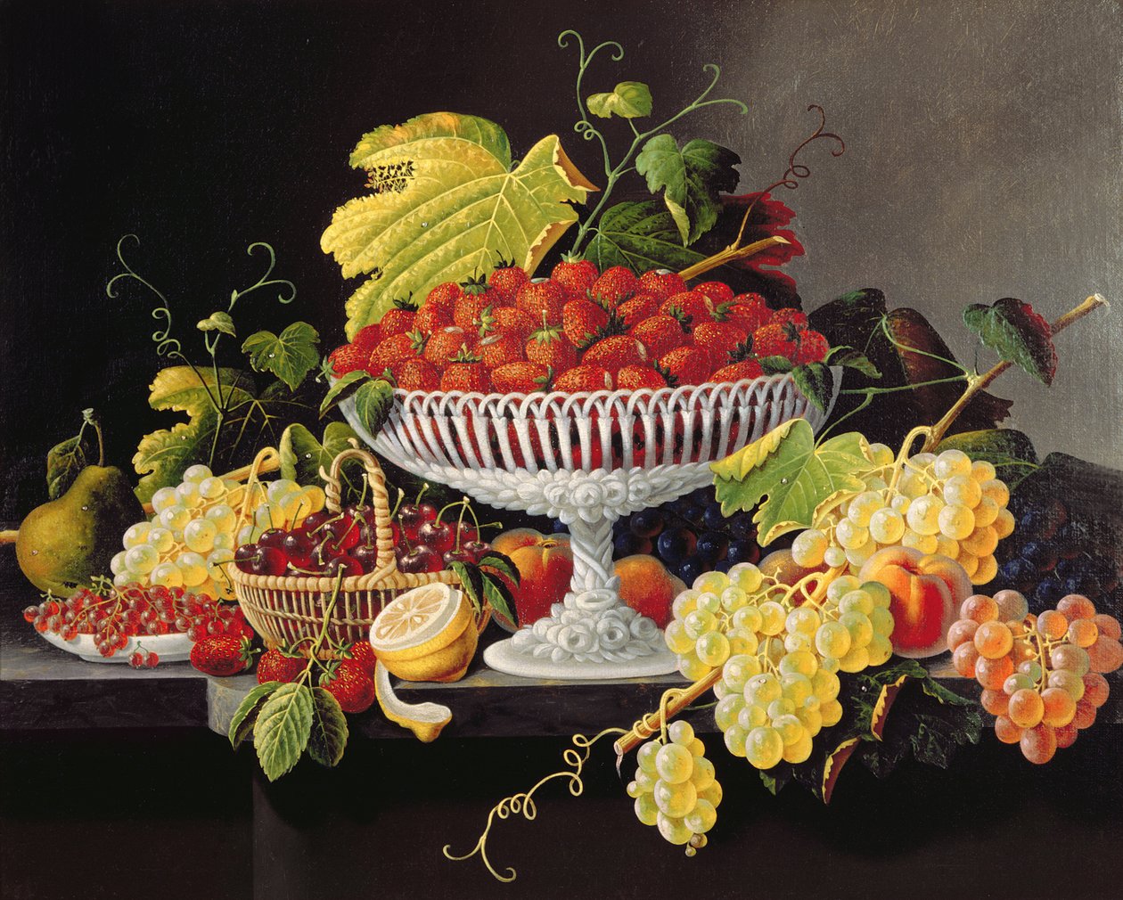 Csendélet eperrel (olaj, vászon) alkotó: Severin Roesen