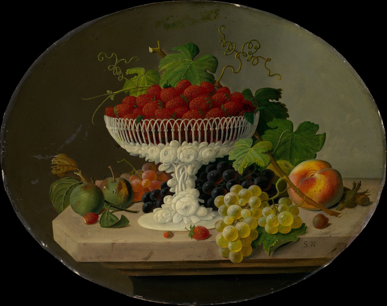 Csendélet eperrel kompótban, 1865-70. alkotó: Severin Roesen
