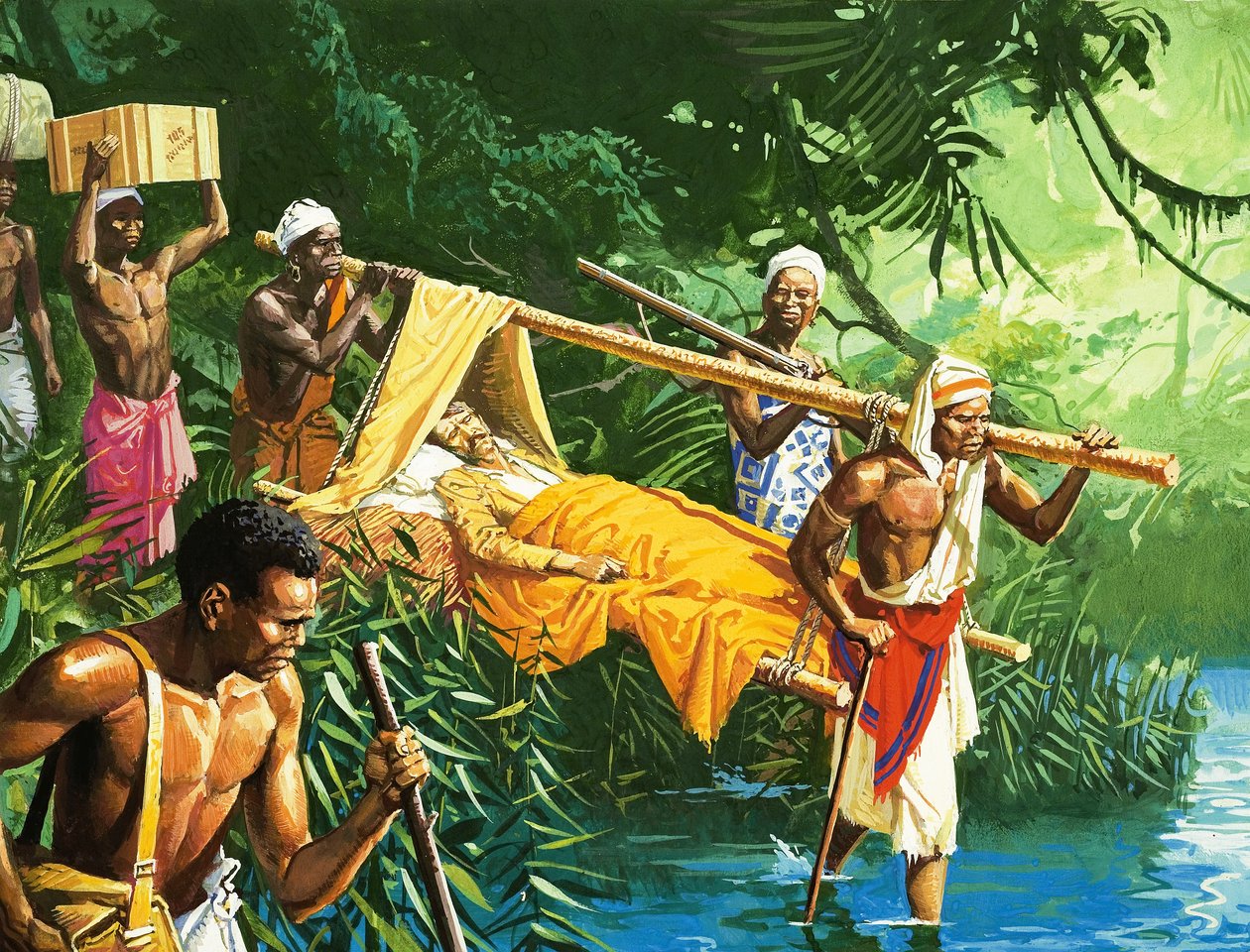 David Livingstone a tüdőgyulladás ellenére is folytatja Afrika felfedezését alkotó: Severino Baraldi