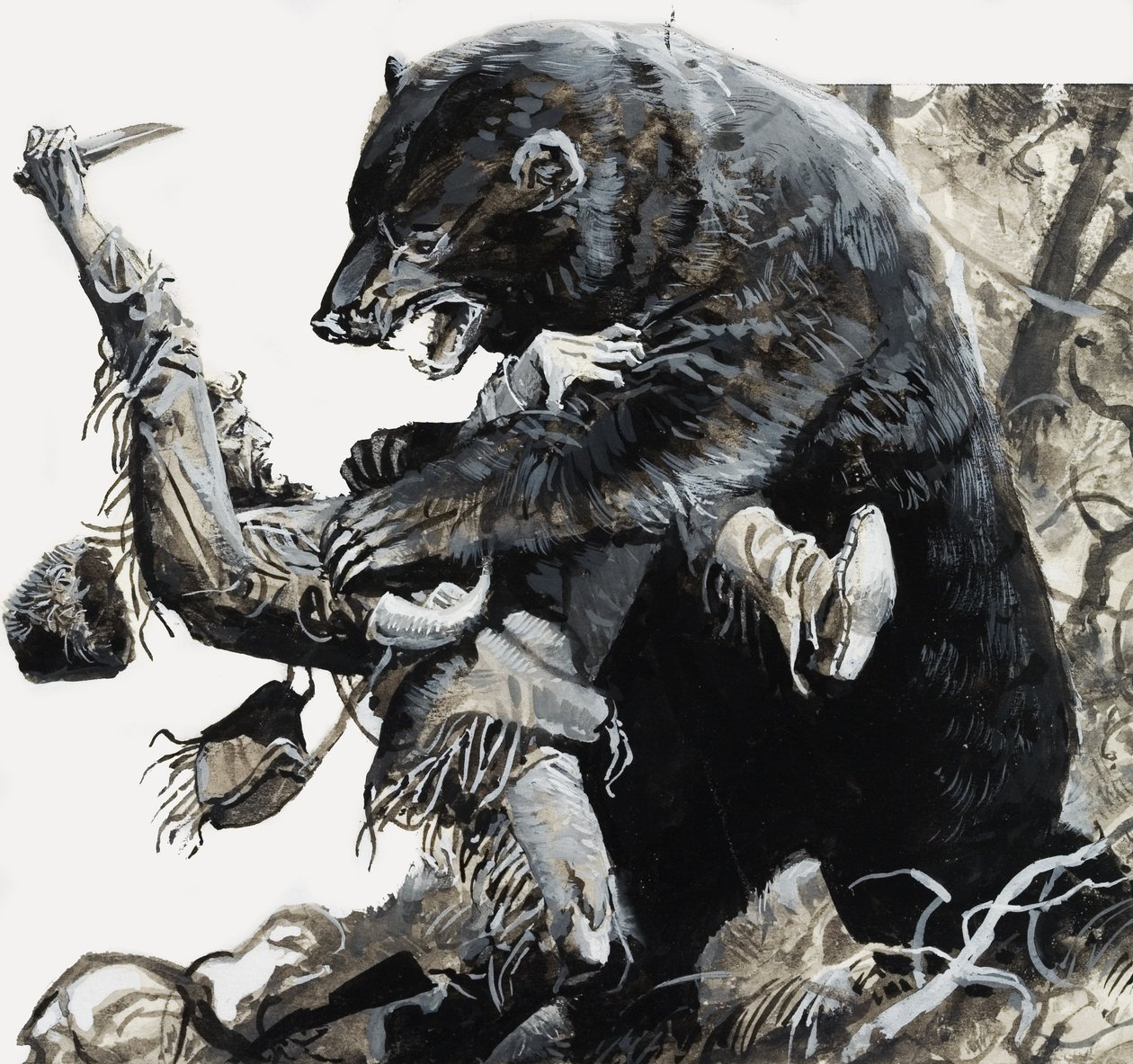 Hugh Glass-t megvadítja egy medve alkotó: Severino Baraldi
